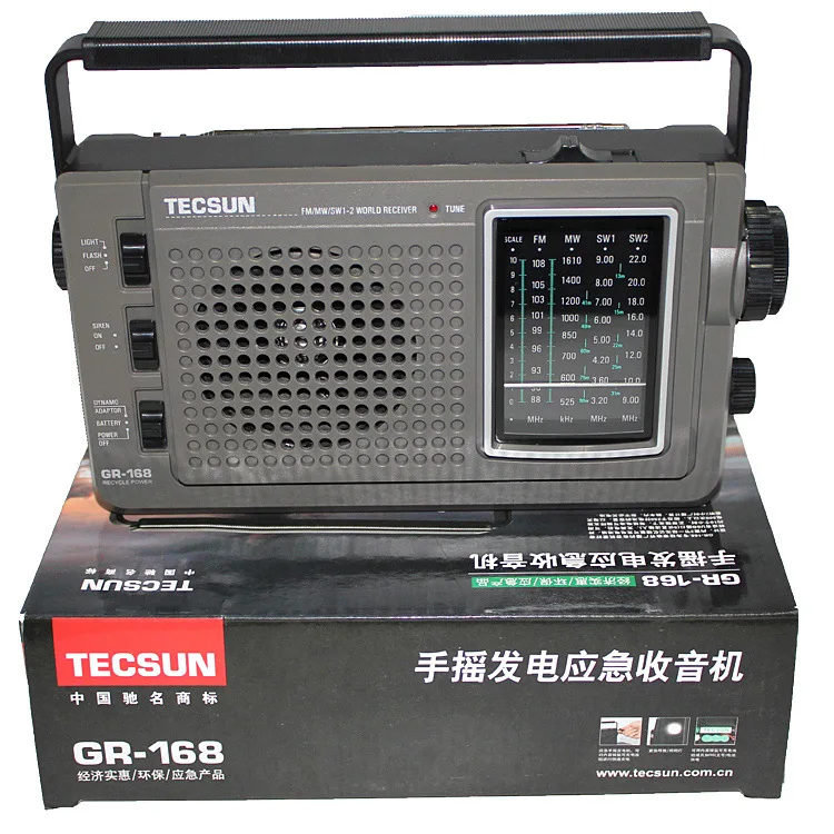 TECSUN зеленый 168 радио FM / MW SW Ручной Динамо аварийный многодиапазонный