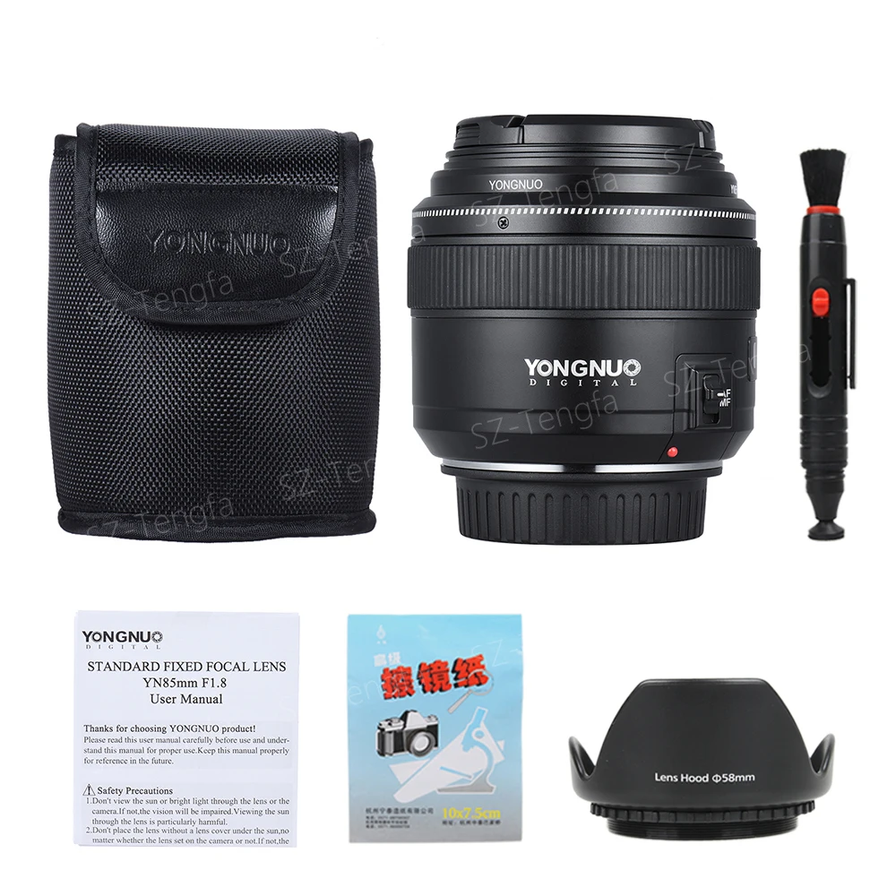 YONGNUO YN85mm f1.8 AF/MF Стандартный Средний телеобъектив с фиксированным фокусным