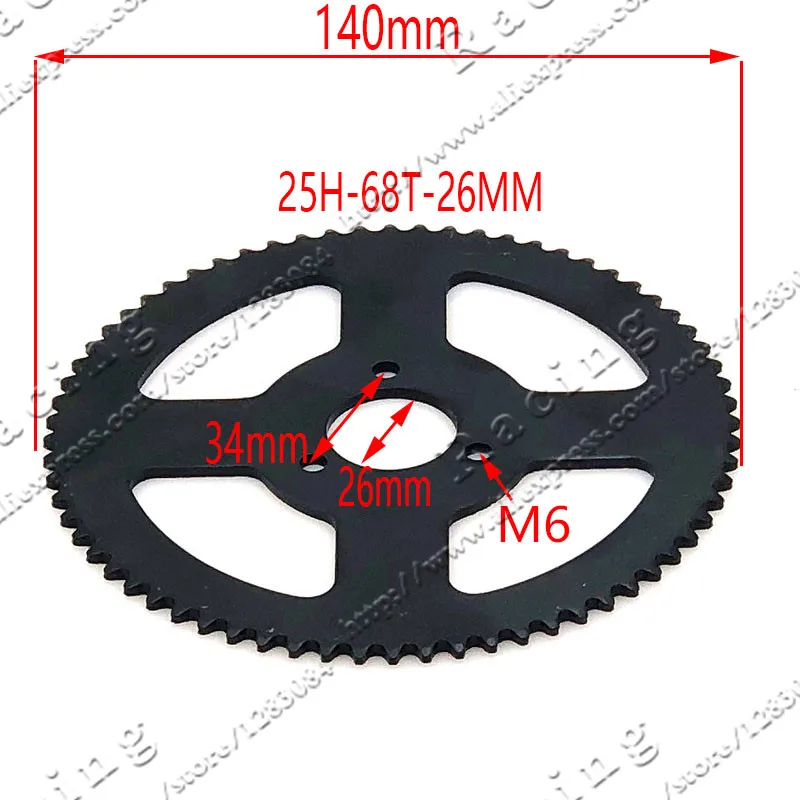 Задняя звездочка 60 62 64 66 68 70 72 74 76 78 80 T зуб 25H 26 мм Мини Мото ATV Quad Dirt Pit Pocket Bike Chopper 47CC