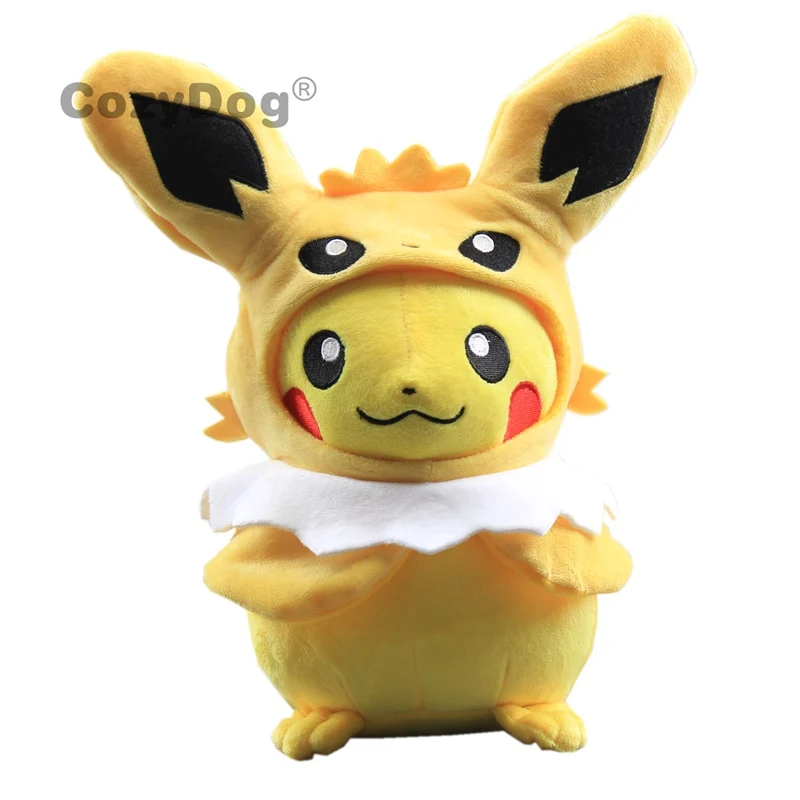 Jolteon 10 Стили Пикачу Косплей Иви-флареон vaporion Jolteon мягкая плюшевая игрушка Пикачу в Sylveon Umbroon плащ куклы 1" 28 см подарок - Цвет: Jolteon