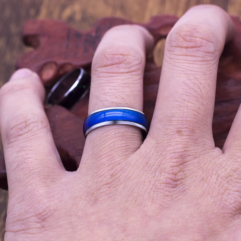 Меняющие цвет кольца настроения ощущение/эмоции температура кольцо шириной 6 мм