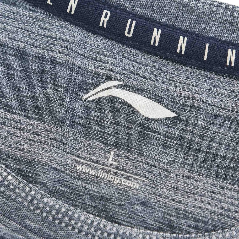 Li Ning Для мужчин бег футболки 92% полиэстер 8% спандекс комфорт Slim Fit внутри
