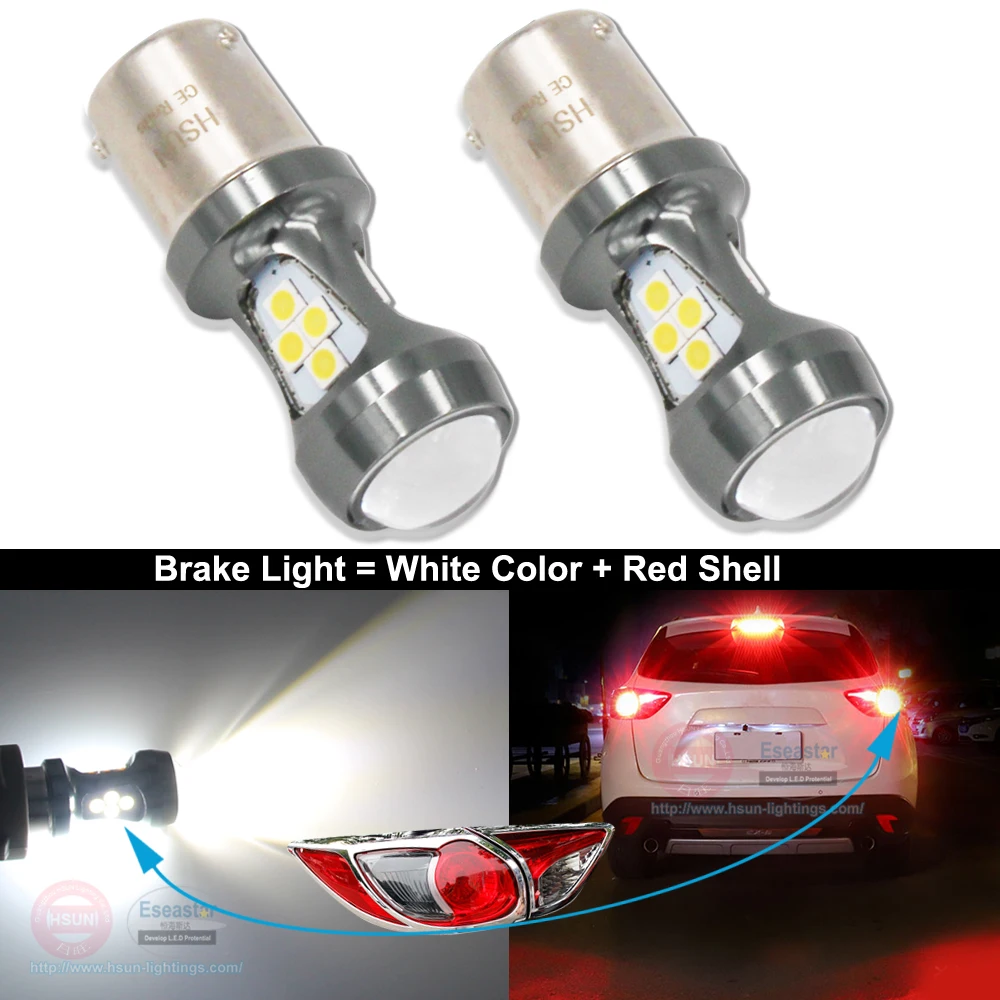Eseastar 2 шт. P21W led 1156 1300LM p21/5 w 7443 W21W Автомобильные светодиодные лампы T20 W21/5 W 7440 bay15d