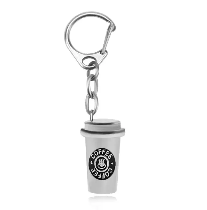 keychains Унисекс кофе брелок в виде чашки кулон ожерелье набор лучшие друзья хип хоп 3D для женщин мужчин детей Дружба Ювелирные изделия подарок - Цвет: keychains