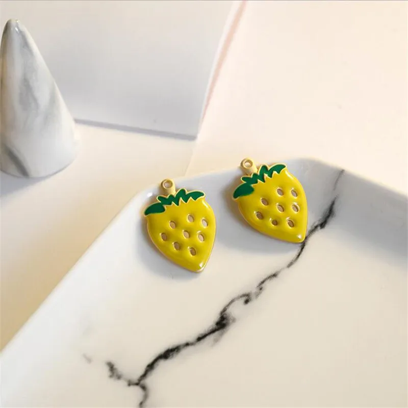 10 шт./лот новые фруктовые амулеты &quotКлубника&quot соединители для DIY модные серьги