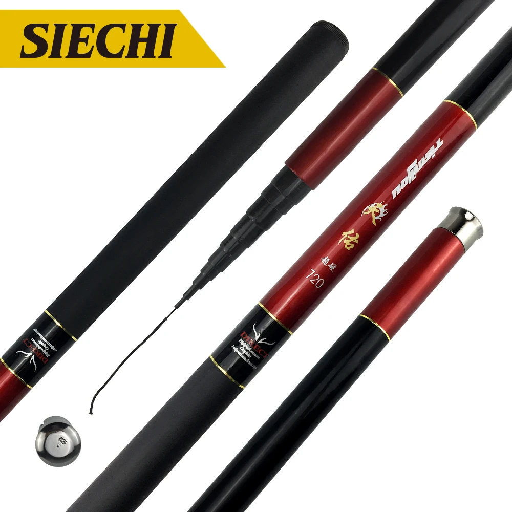 2019 NEW High Quality Telescopic Fishing Rod Super Light Hard 3.6m/4.5m/5.4m/6.3m/7.2m Carbon Fiber Hand Pole for Carp | Спорт и