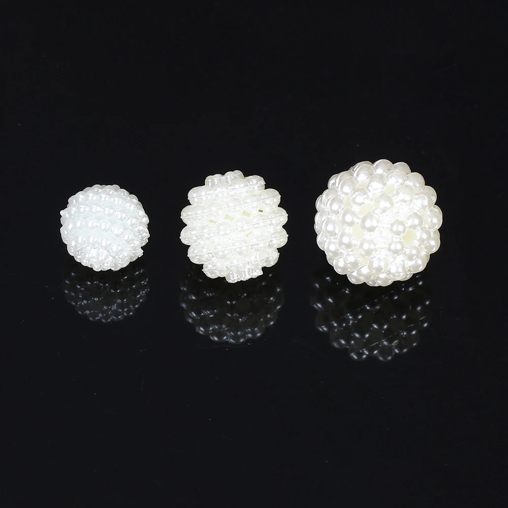 Модные круглые жемчужные бусины MEIBEADS 10/12/14 мм с мини жемчужинами подходящие для