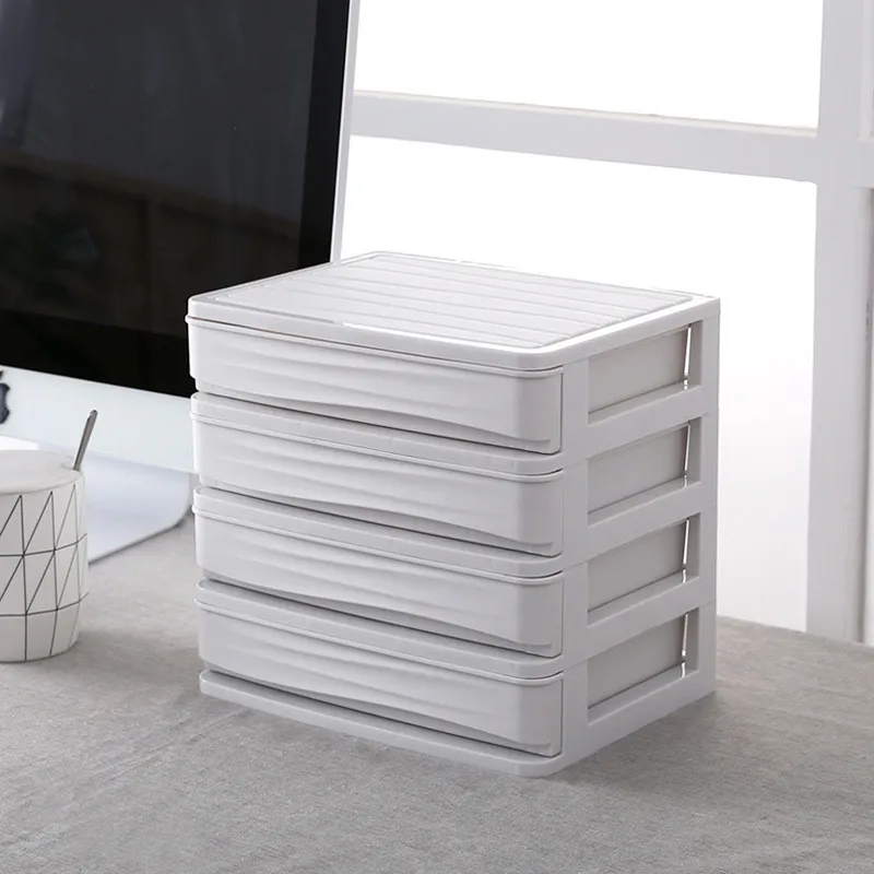 White 4 layer Многослойный пластиковый косметический ящик, органайзер для макияжа, коробка для хранения косметики, контейнер для ногтей, шкатулка, держатель, настольный чехол для хранения - Цвет: White 4 layer
