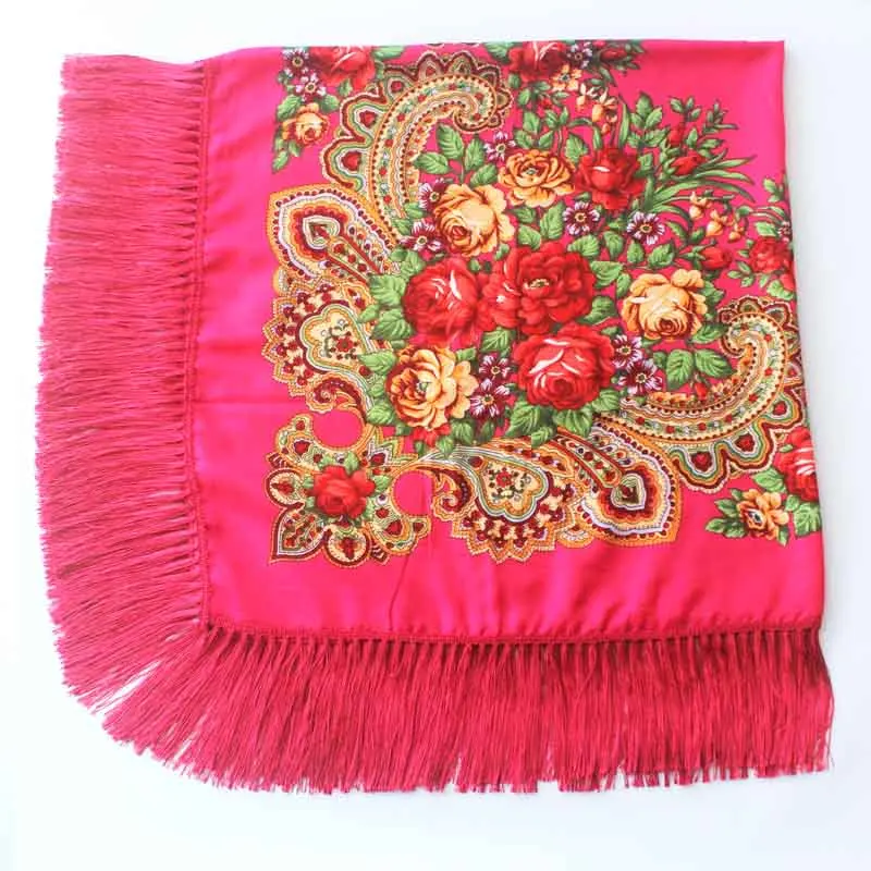 10 Luxury Brand Winter Russian Fringe Big Scarves Floral Printed Scarf Shawl Gift Cotton Lady Warm Square Wrap Sunshade Scarves - Цвет: 10