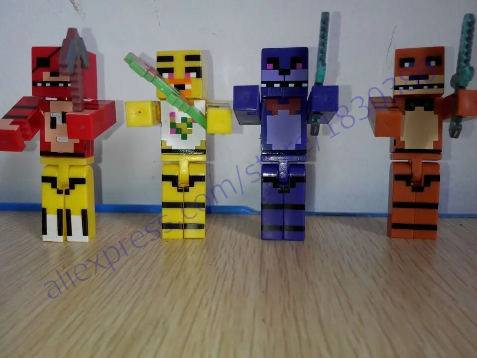 Горячая 4 шт./компл. Модель Minecraft Пять Ночей В фредди Juguetes FNAF Foxy Чика Бонни Фредди