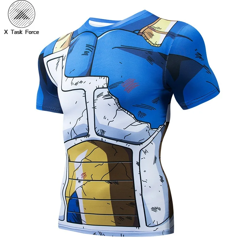 Футболка с драконом Homme компрессионный костюм Vegeta футболка Son Goku супер футболки