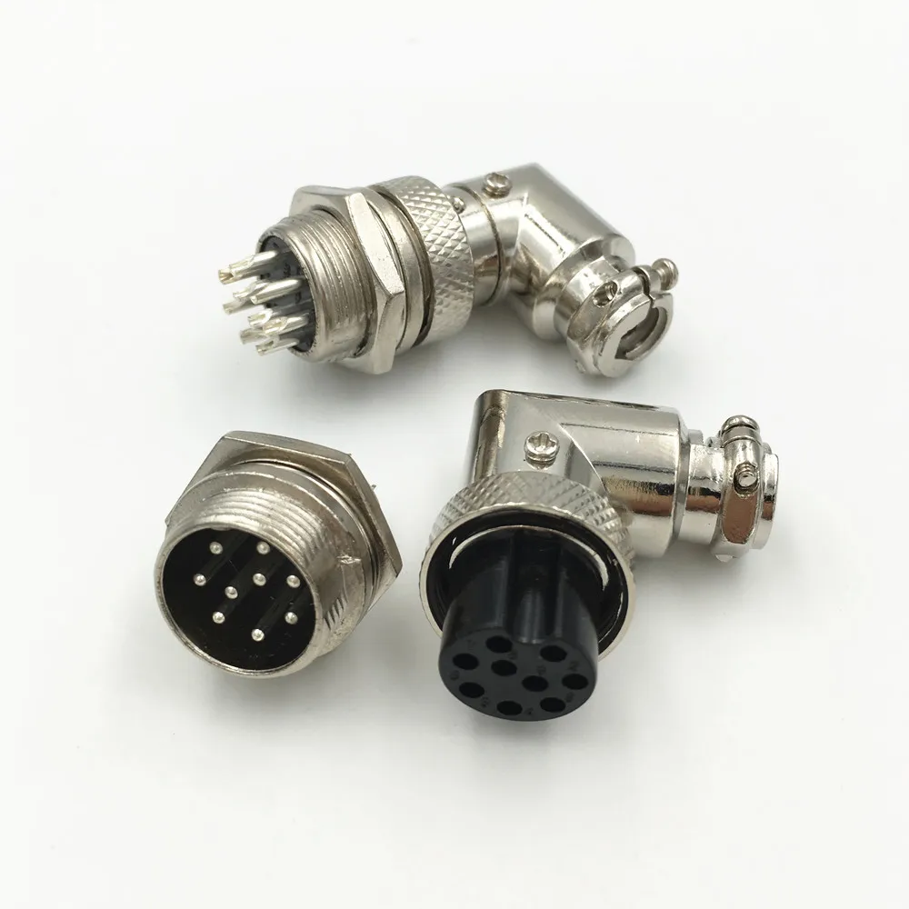 8 комплектов GX16 M16 XLR 2 3 4 5 6 7 9 контактный локоть 90 градусов правый угол авиационный