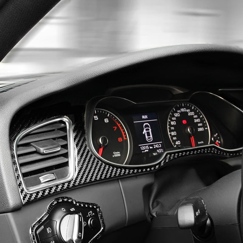 

3x 100% Carbon Fiber Center GPS Navigator Frame Cover Trim For Audi A4 B8 09-12