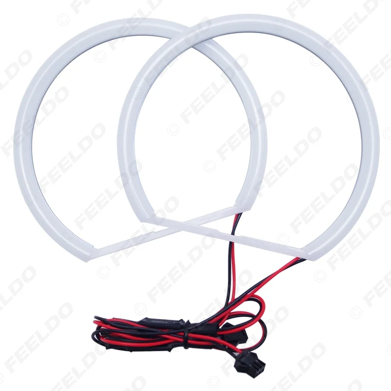 FEELDO 2X100mm 2X131mm Авто гало кольца хлопковые огни SMD Светодиодные глаза ангела для Ford