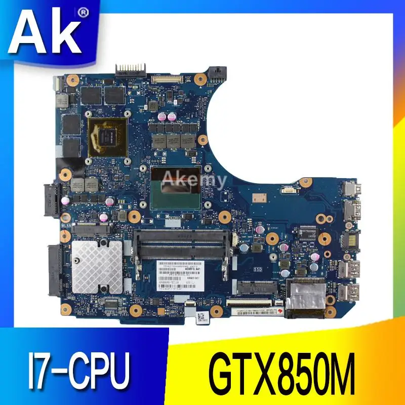 

AK N551JK Laptop motherboard For Asus N551JK G551JK N551JQ N551JW N551JM N551J Test original mainboard I7-CPU GTX850M