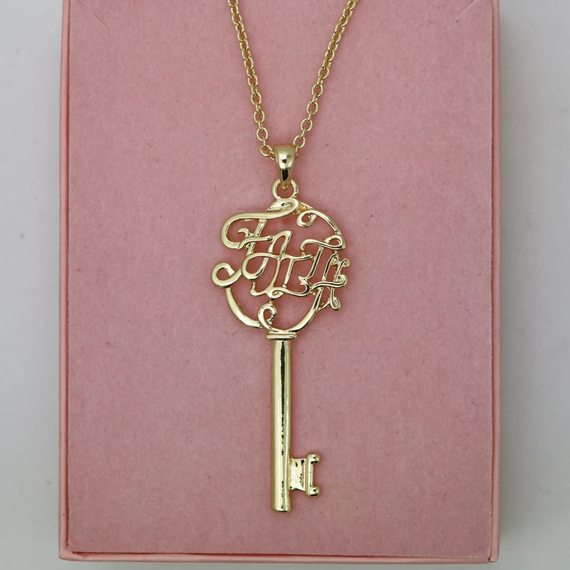 Oneckoha Модный Ювелирные изделия Золотая Вера Любовь Надежда кулон с буквенным