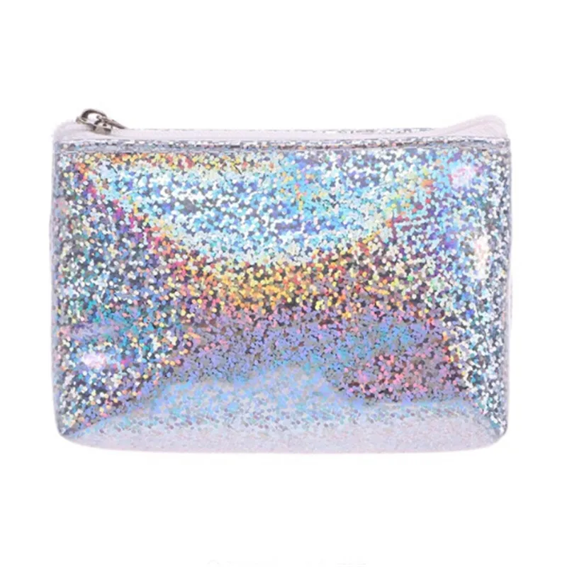 Женский кошелек для монет с блестками Sequines девочек косметичка органайзер сумка