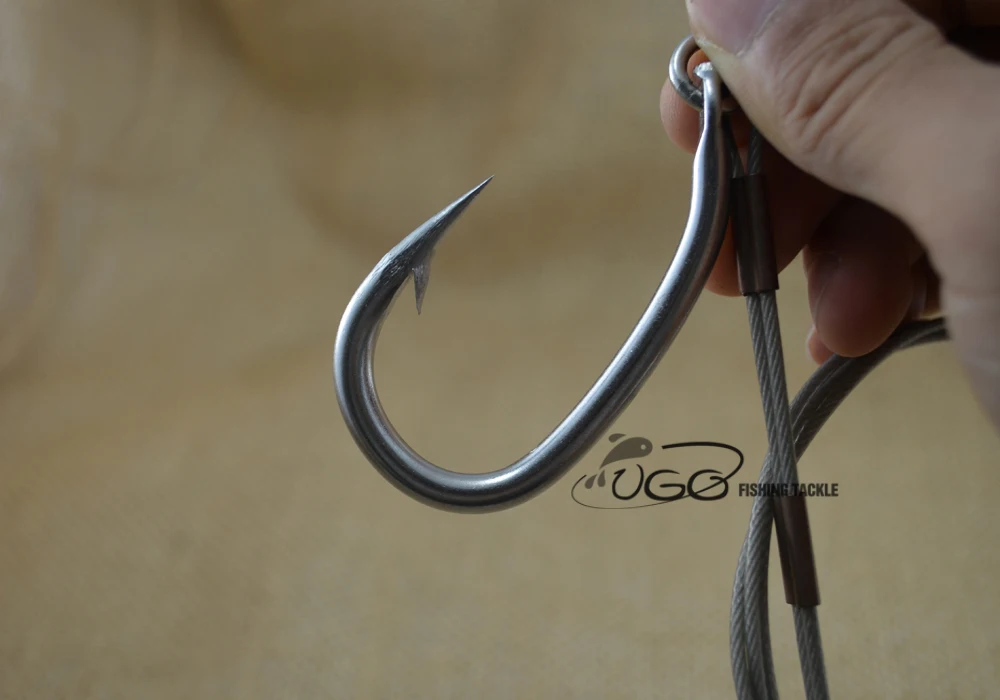 1 сверхмощный ПК морская для троллового лова Rig крюк набор со стальной проволокой