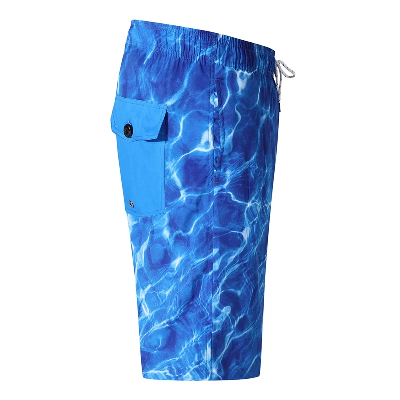 Мужские летние шорты Гавайские для пляжа с принтом в виде волн повседневные на