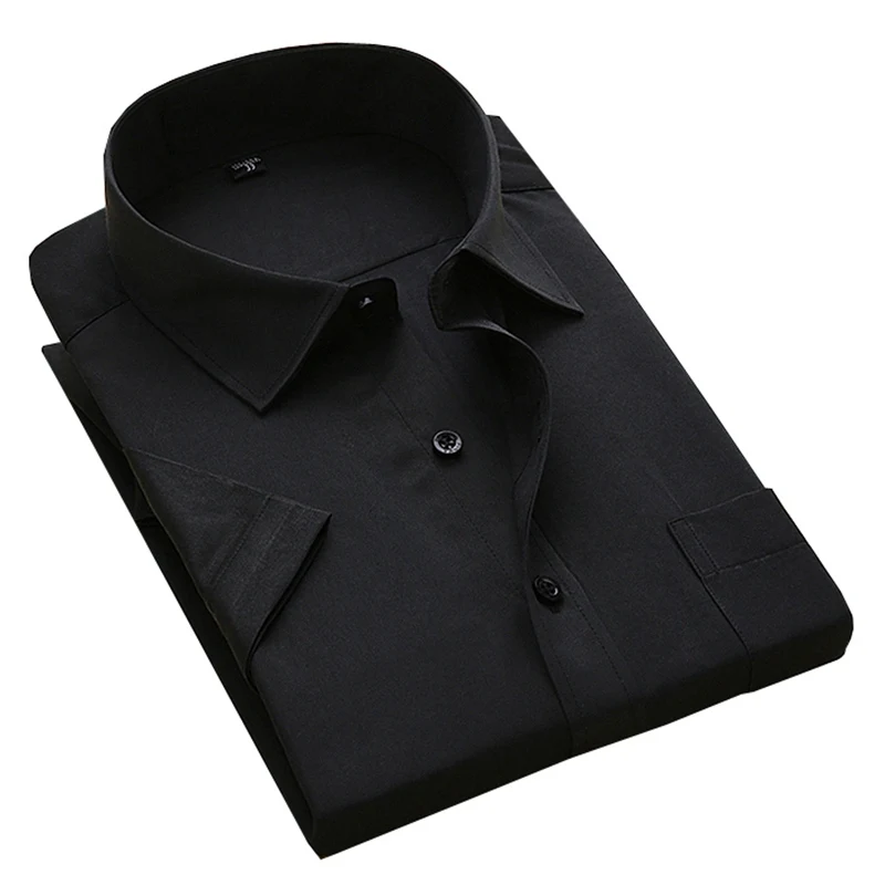 7XL 8XL 9XL мужская деловая блуза большого размера 10XL 11XL 12XL с короткими рукавами и лацканами деловая Повседневная офисная синяя летняя
