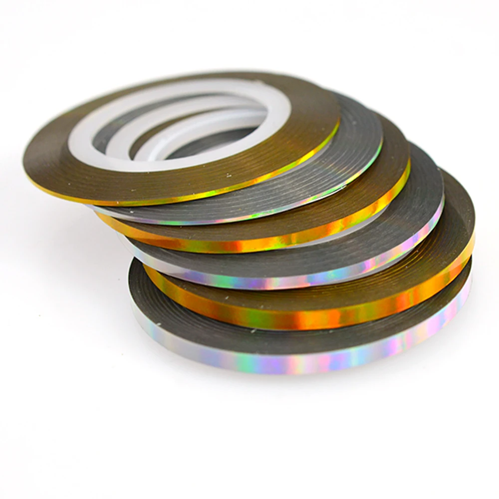3 рулона радужной ленты для наращивания ногтей наклейки дизайна самоклеящиеся