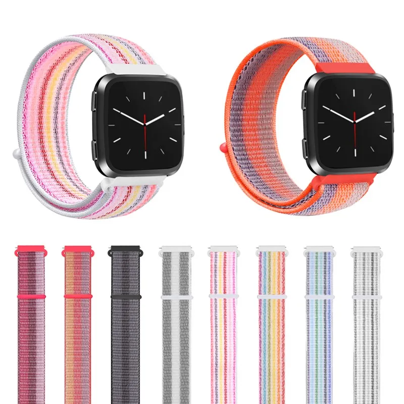 Модный спортивный нейлоновый ремешок для умных часов Fitbit Versa дышащий тканый