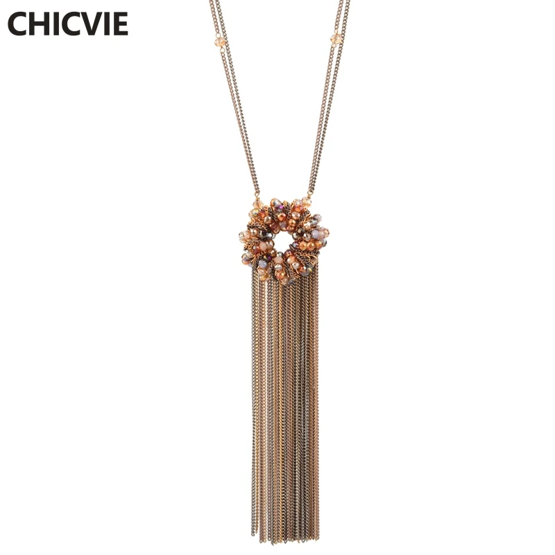 CHICVIE ожерелья из натурального камня желтого и синего цвета в стиле панк подвеска