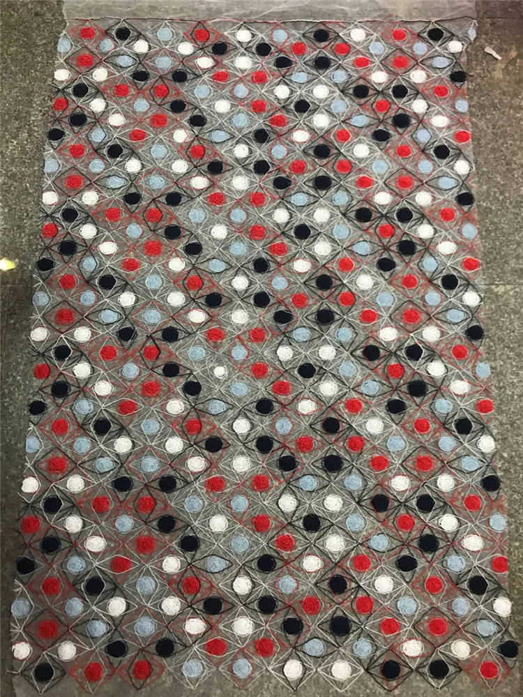 1 ярд новая Кость Веревка волнистые точки вышитые кружева ткань дышащая сетка