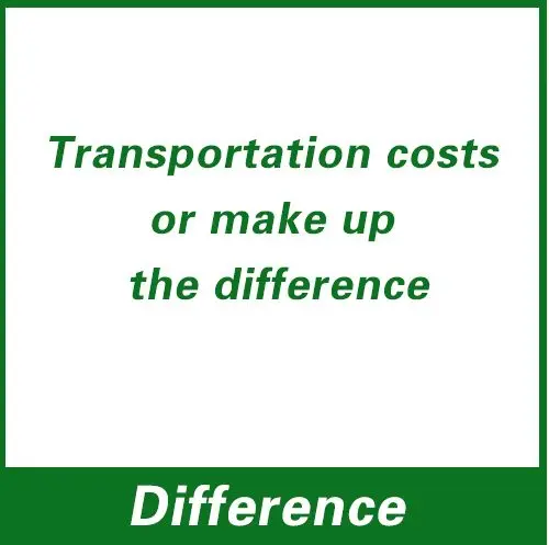 

Транспортные расходы или восполнить разницу