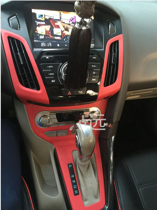 Carbin Fibre Blue Gold весь набор центральной консоли панель наклейка для нового Фокуса 2012 2013 AB106