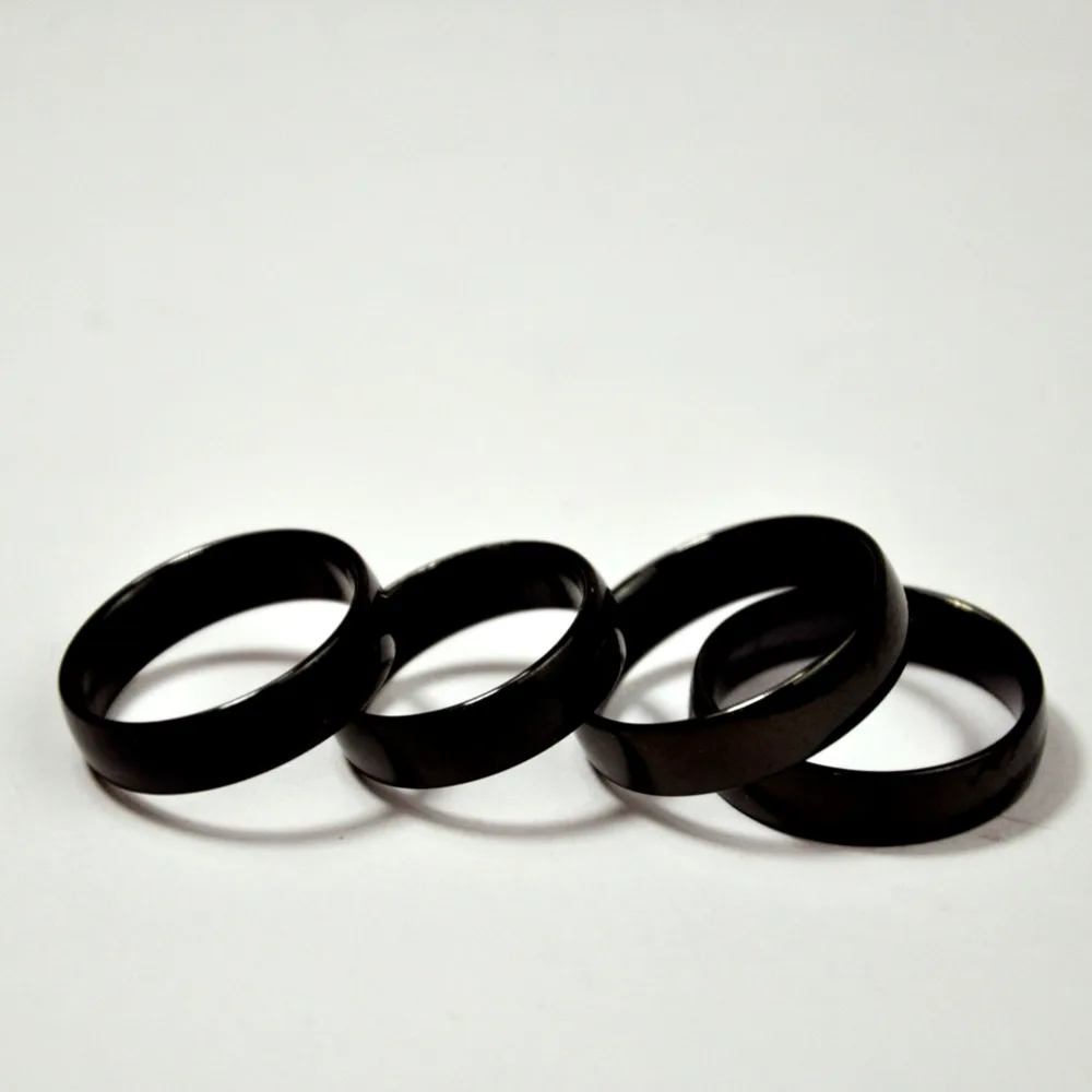 150 шт. модные яркие черные кольца из вольфрамовой нержавеющей стали для женщин и