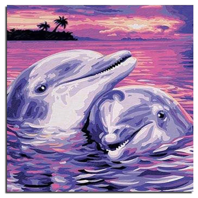 

3D DIY Алмазная вышивка, дельфин 50x50 см, полная квадратная дрель, фотосессия, новая рукоятка