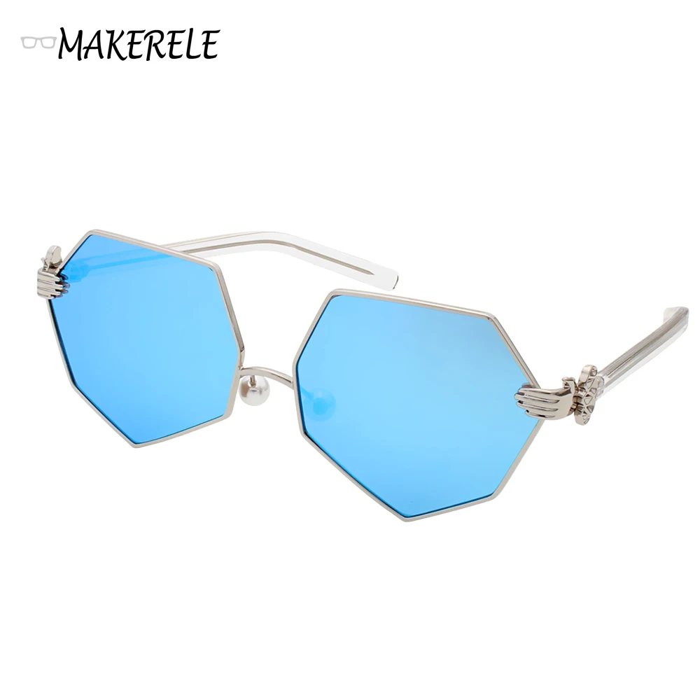 2017 аниса Нерегулярные Розовый прозрачный солнцезащитные очки для женщин Новая