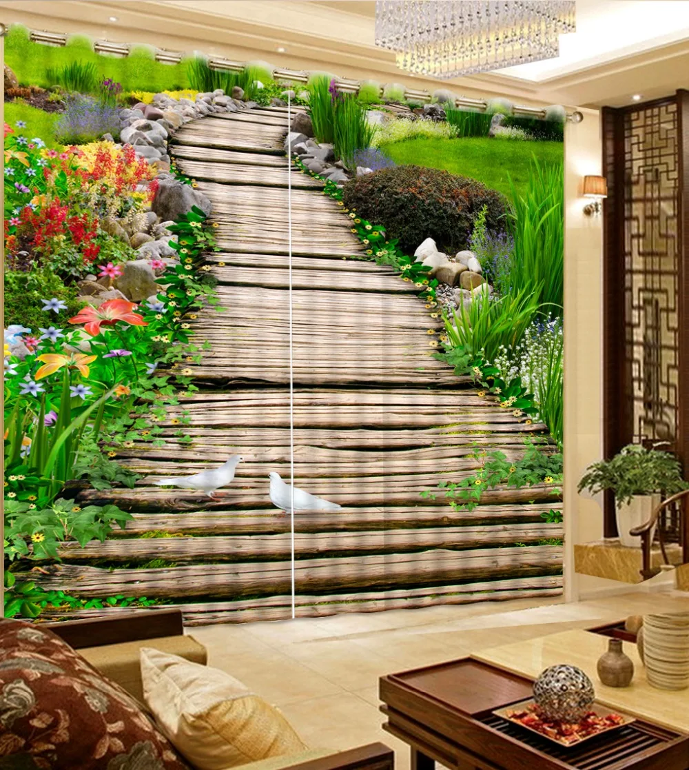 

nature scenery curtains photo Blackout Window Drapes Luxury 3D Curtains For Living room Bed room Office Hotel Home