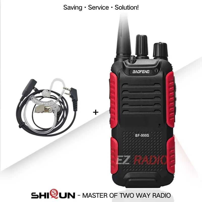 Горячая Baofeng bf-999s плюс Walkies Uhf группа военный уровень двухстороннее радио танскивер для безопасности, отеля, ветчины BF999s обновление bf888s - Цвет: Add Air Tube Headset