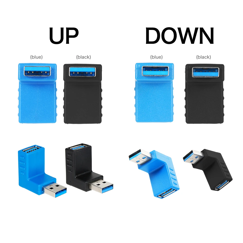 Правый угол USB3.0 AM to AF L адаптер конвертер USB 3 0 A папа к гнезду 90 градусов заглушка