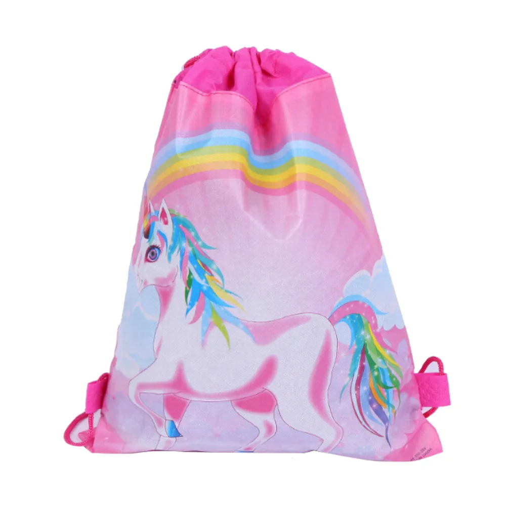 3Styles Fashion Cartoon Theme Unicorn String Bags Kids Back 35.5*28cm Drawstring Bag | Багаж и сумки