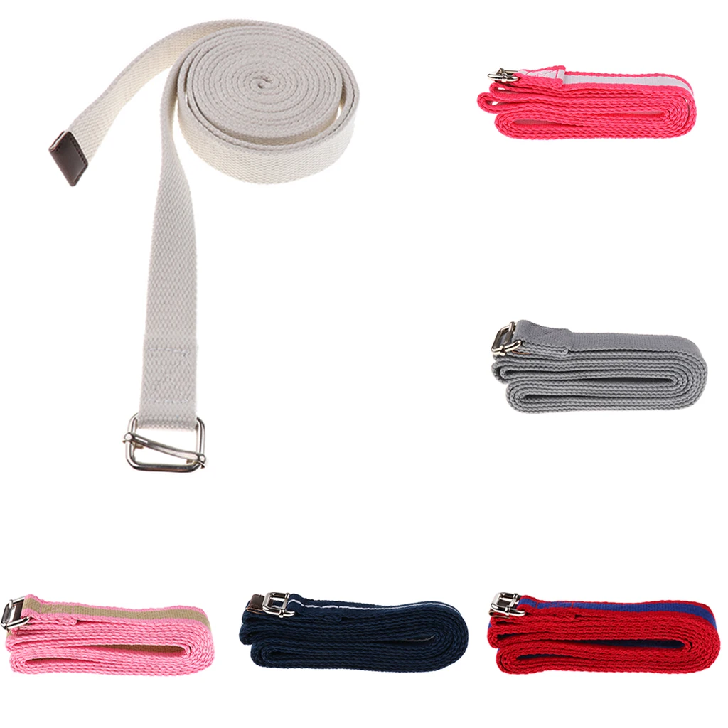

D-Ring Belt Cotton Yoga Stretch Strap Yoga Fitness Exercise Adjustable Gym Waist Leg Fitness Straps For Pilates & Gym Workouts