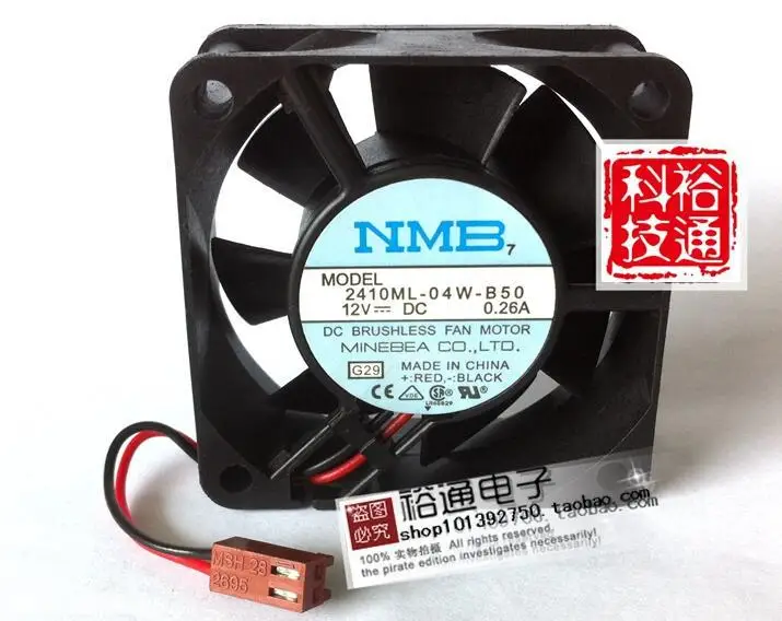 NMB 60*60*25 12 В 0.26A 6 см 2410ML-04W-B50 2-проводной Вентилятор охлаждения шасси