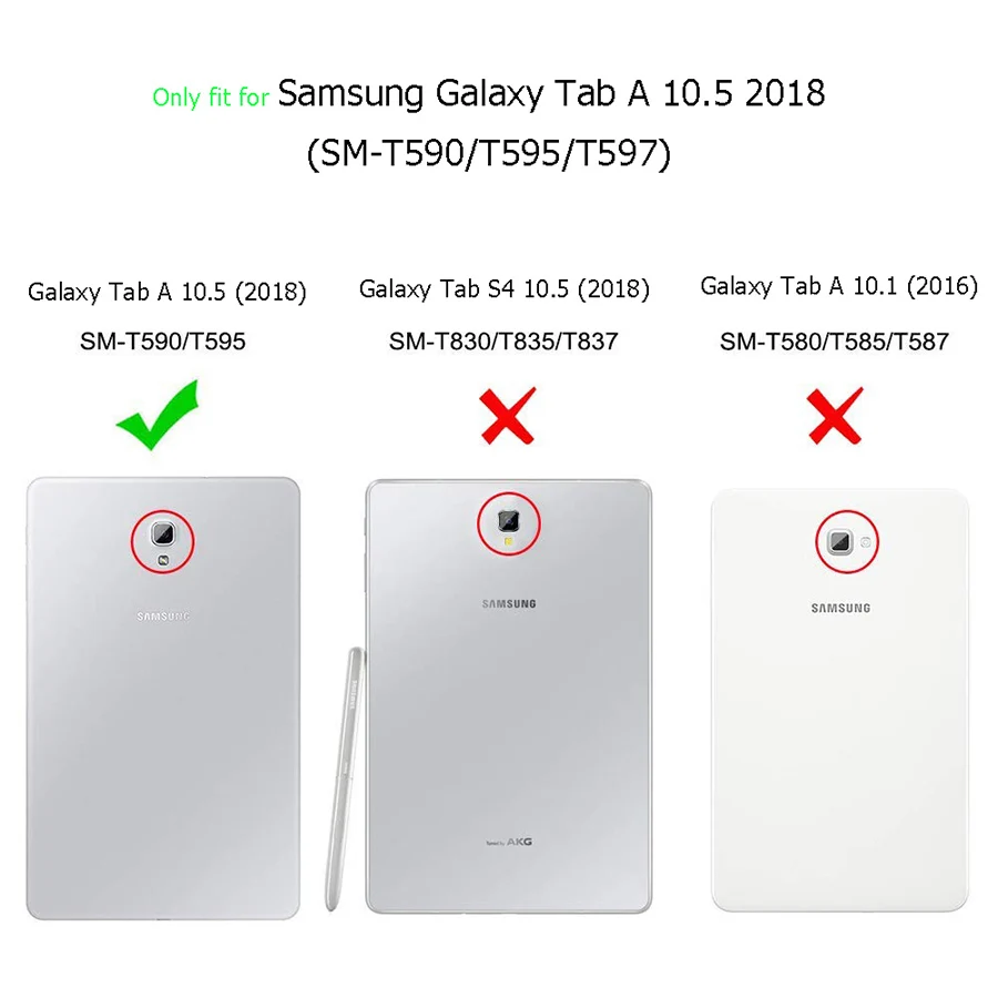 

For Samsung Tab A 10.5 2018 SM-T590 T595 T597 Leather Smart Stand Case Soft TPU Back Cover For Samsung Galaxy Tab A2 10.5'' Case