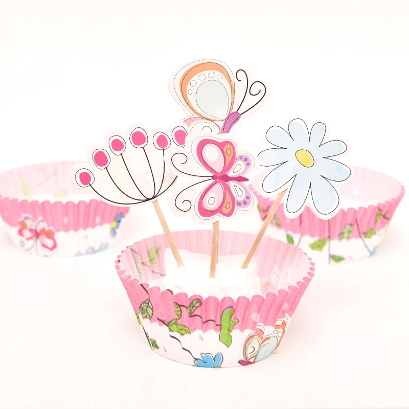 Бумажные кондитерские кексы с флагом наборы подставок и чашек для детского торта