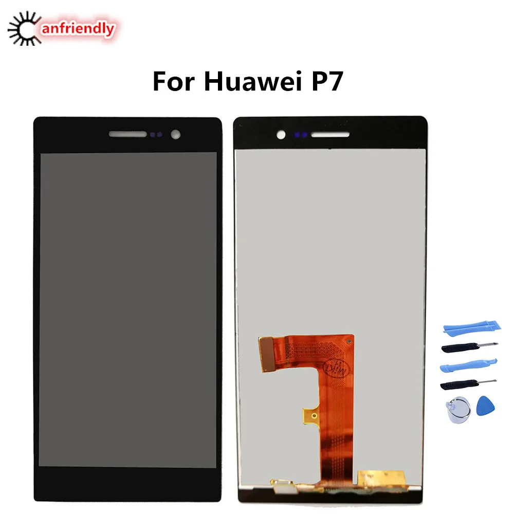 Pantalla LCD para Huawei Ascend P7 P7-L00 P7-L05, digitalizador de repuesto de pantalla t&aacute;ctil con montaje de marco para Huawei P7 P 7, P7-L10-0