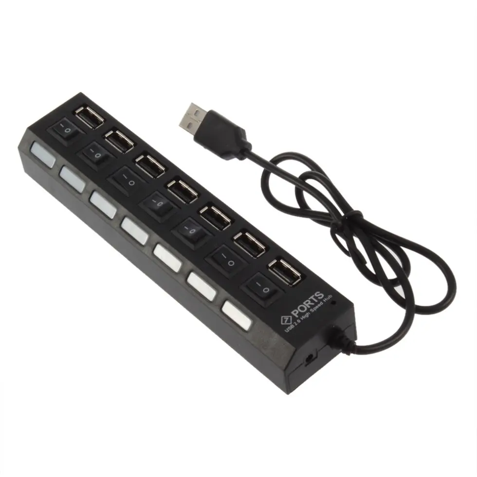 Переключатель ВКЛ/ВЫКЛ 7 портов USB 2 0 High Speed концентратор переключатель обмена для