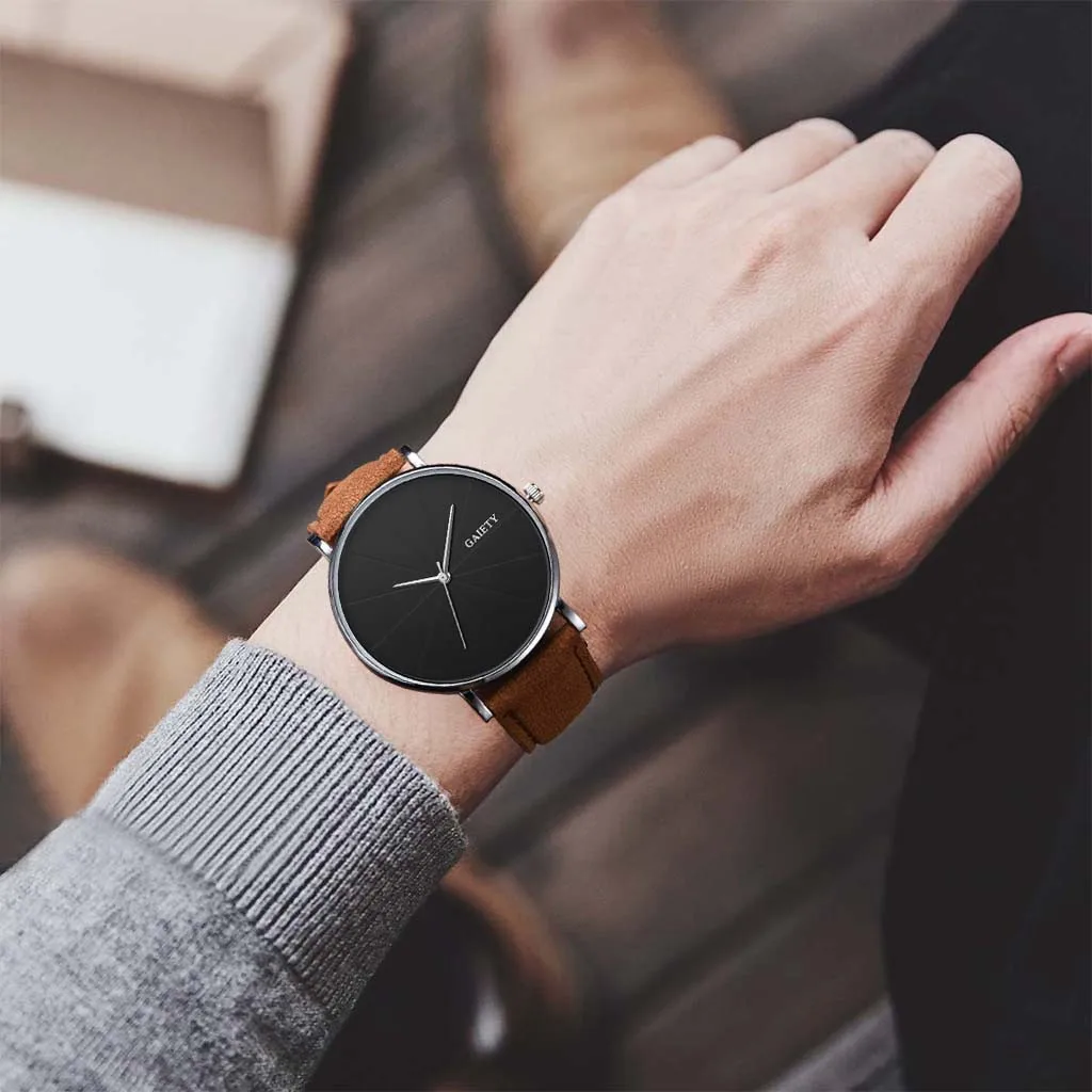 New Watches Men Fashion Casual Unobtrusive Simple Single Business Leather Band Watch Quartz Relogio Luxury Wristwatches