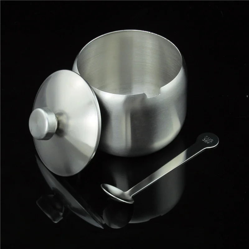 SUS304 нержавеющая сталь 18/8 приправа банка соль горшок cruet сахарная чашка Ложка