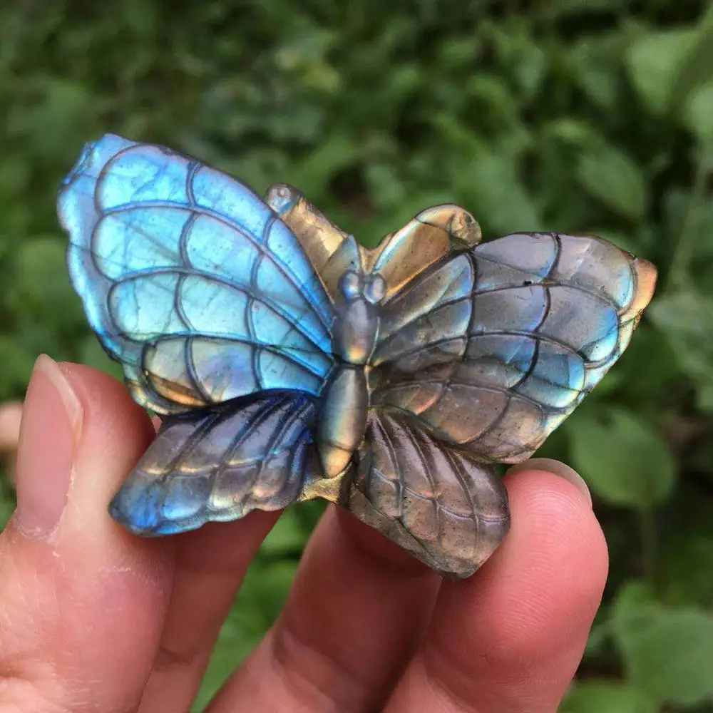 Лабрадоритовый кварц butterfly crystal образец камня рейки лечебный натуральный камень