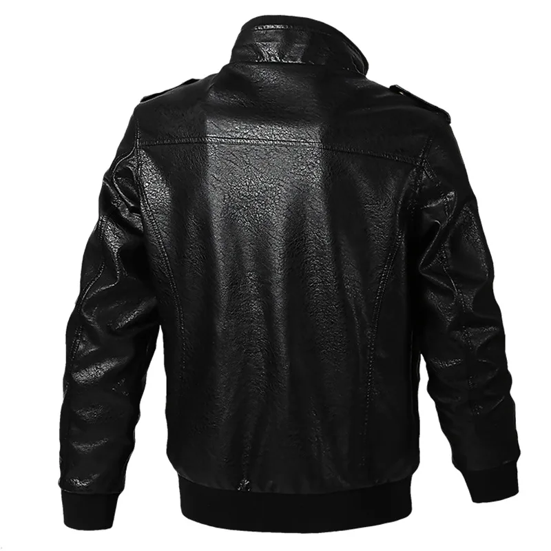 Мужская Флисовая Куртка из искусственной кожи повседневная Толстая куртка в
