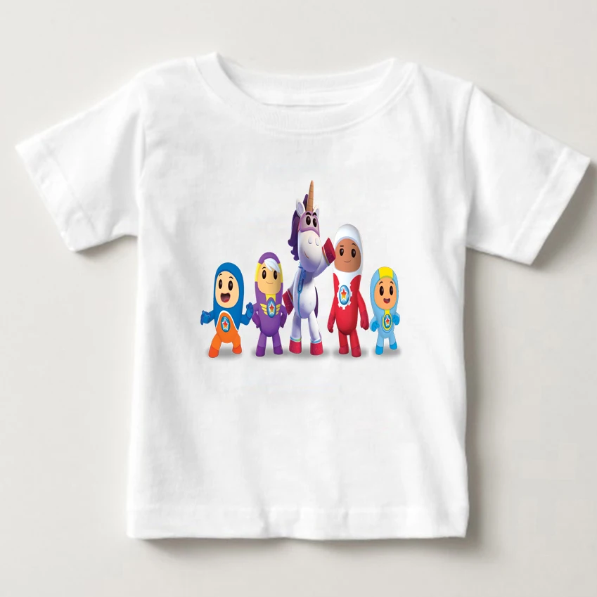Go jetters Приключения аниме детских летних футболок топы для маленьких девочек и