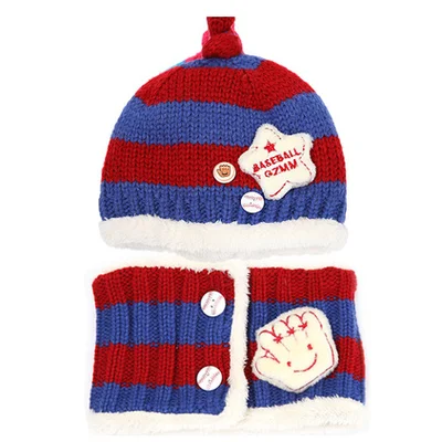 Зимний комплект с шапкой для маленьких девочек шарф модная детская теплая