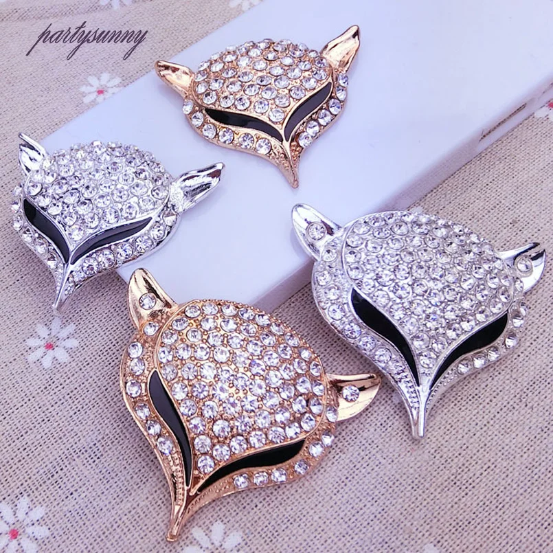 Pf горный хрусталь отделка фокс глава аппликация клей на flatback ремесла для случая